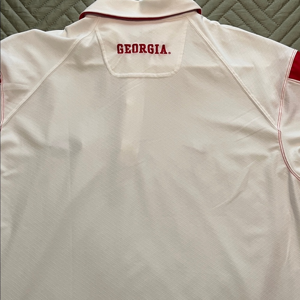 Nike Men's White Polo with Red Accents and Georgia 'G' Logo - Picture 5 of 5